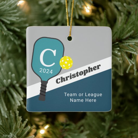Gepersonaliseerd pickleball-Ornament Keramisch Ornament (Boom)