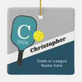 Gepersonaliseerd pickleball-Ornament Keramisch Ornament (Achterkant)