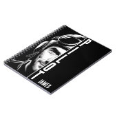 Gepersonaliseerd, Pilot Face, Comic, Zwart-wit Notitieboek (Linkerzijde)