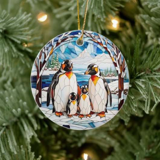 Gepersonaliseerd pinguïn familie ornament (Boom)