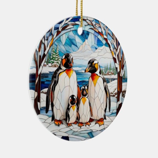 Gepersonaliseerd pinguïn familie ornament (Rechts)
