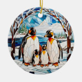 Gepersonaliseerd pinguïn familie ornament (Voorkant)