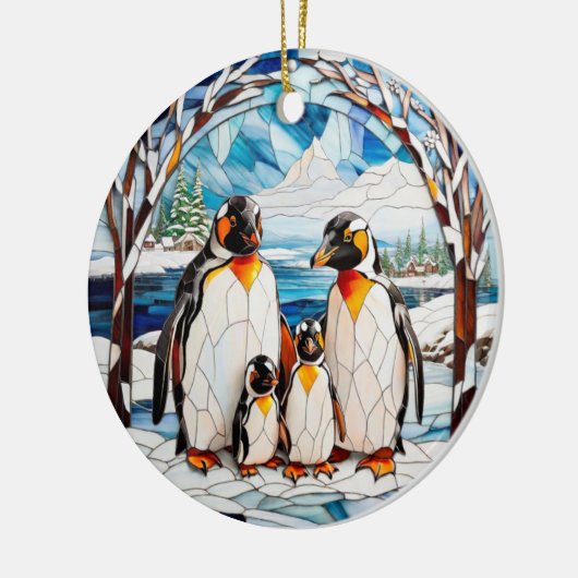 Gepersonaliseerd pinguïn familie ornament (Links)