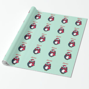 Gepersonaliseerd pinguïn inpakpapier
