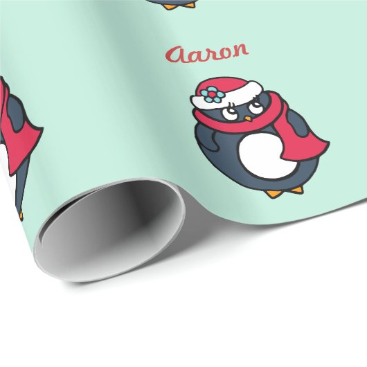 Gepersonaliseerd pinguïn inpakpapier (Rol Hoek)