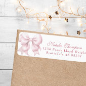 Gepersonaliseerd Pink Bow Retour Mailing Adres Etiket