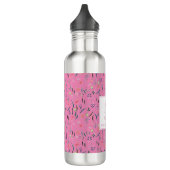 Gepersonaliseerd PINK Floral Monogram Waterfles (Links)