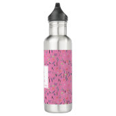 Gepersonaliseerd PINK Floral Monogram Waterfles (Rechts)
