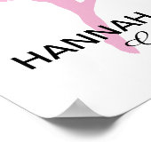 Gepersonaliseerd Pink Jazz Dancer Poster (Hoek)