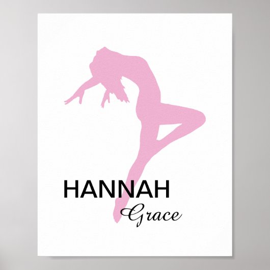 Gepersonaliseerd Pink Jazz Dancer Poster (Voorkant)