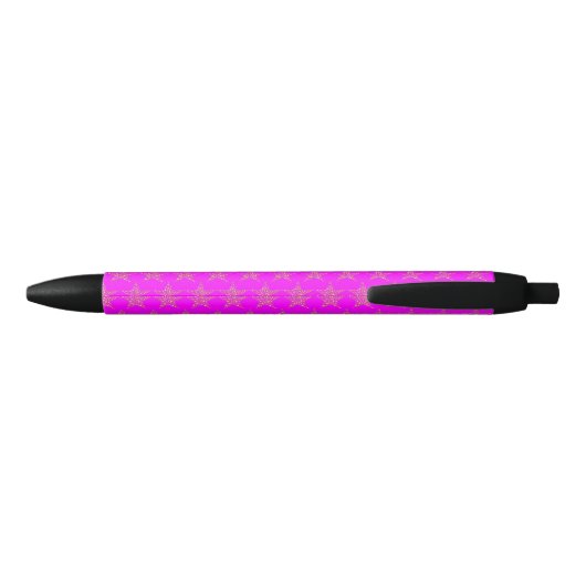 Gepersonaliseerd | PINK MET | Goudsterren Zwarte Inkt Pen (Achterkant)