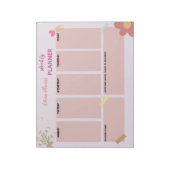 Gepersonaliseerd Pink Weekly Planner Notitieblok (Linkerzijde)