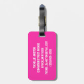 Gepersonaliseerd Pink White handicapsymbool Bagagelabel (Achterkant verticaal)