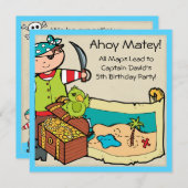 Gepersonaliseerd Pirate Party Pirates Birthday Inv Kaart (Voorkant / Achterkant)