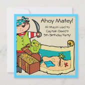 Gepersonaliseerd Pirate Party Pirates Birthday Inv Kaart (Voorkant)