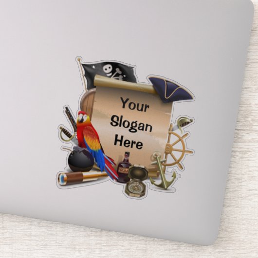 Gepersonaliseerd piraten kaart sticker (Detail)