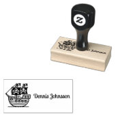 Gepersonaliseerd piratenschip rubberstempel (Gestempeld)