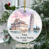 Gepersonaliseerd Pisa Ornament, Italië Keramisch Ornament