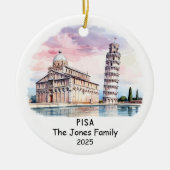 Gepersonaliseerd Pisa Ornament, Italië Keramisch Ornament (Voorkant)