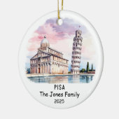 Gepersonaliseerd Pisa Ornament, Italië Keramisch Ornament (Links)
