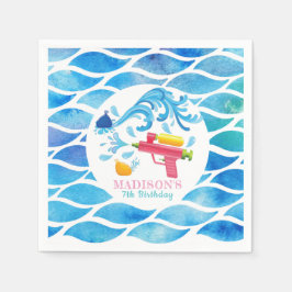 Gepersonaliseerd Pistool meisje Bord op jaarpapier Servet