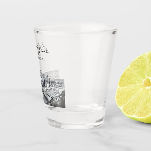 Gepersonaliseerd Pittsburgh Skyline Shot Glass Shot Glas (Rechts)