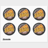 Gepersonaliseerd Pizza Palace Birthday Party, elke Ronde Sticker (Vel)