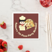 Gepersonaliseerd Pizza Party Birthday Paper Napkin Servetten (Insitu)