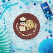 Gepersonaliseerd Pizza Party Happy Birthday Paper  Papieren Bordje (Feest)