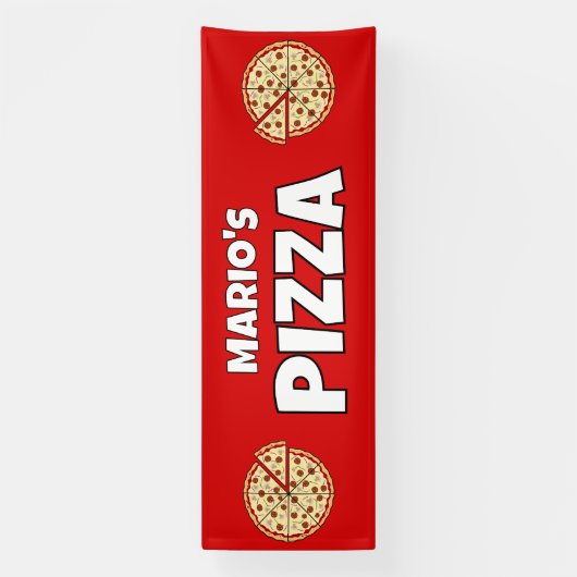 Gepersonaliseerd Pizzeria Restaurant Spandoek (Verticaal)