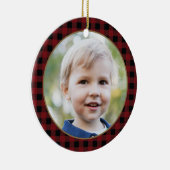 Gepersonaliseerd Plaid Keramisch Ornament van Kers (Rechts)