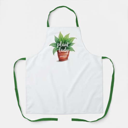 Gepersonaliseerd Plant Lady Gardening Schort (Voorkant)