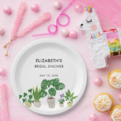 Gepersonaliseerd Plant Vrijgezellenfeest Greenery Papieren Bordje (Feest)