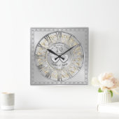 Gepersonaliseerd Platinum Wedding Jubileum Gift Vierkante Klok (Huis)