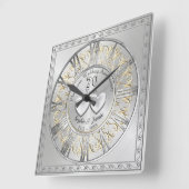 Gepersonaliseerd Platinum Wedding Jubileum Gift Vierkante Klok (Hoek)