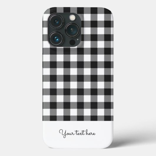 Gepersonaliseerd Plays Gingham Black White Monogra Case-Mate iPhone Case (Achterkant)
