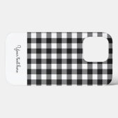 Gepersonaliseerd Plays Gingham Black White Monogra Case-Mate iPhone Case (Achterkant (horizontaal))