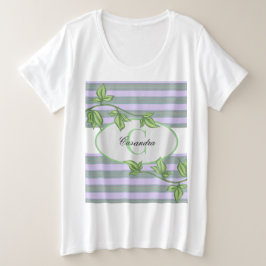 Gepersonaliseerd plus Groen T-shirt met groot form