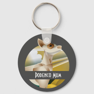 Gepersonaliseerd  Podenco Art Deco Dog Sleutelhanger