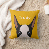 Gepersonaliseerd Podenco Face Black en White Yello Kussen (Deken)