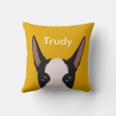 Gepersonaliseerd Podenco Face Black en White Yello Kussen (Achterkant)