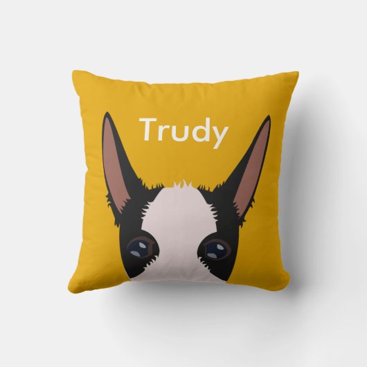 Gepersonaliseerd Podenco Face Black en White Yello Kussen (Achterkant)