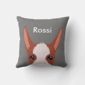 Gepersonaliseerd Podenco Face Furry Chestnut Gray Kussen (Achterkant)
