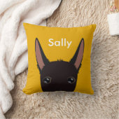 Gepersonaliseerd Podenco Gezicht Zwart, Wit en Gee Kussen (Deken)