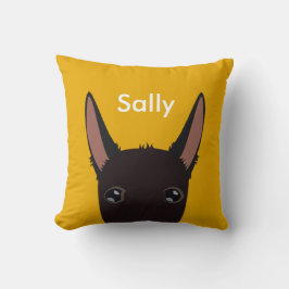 Gepersonaliseerd Podenco Gezicht Zwart, Wit en Gee Kussen