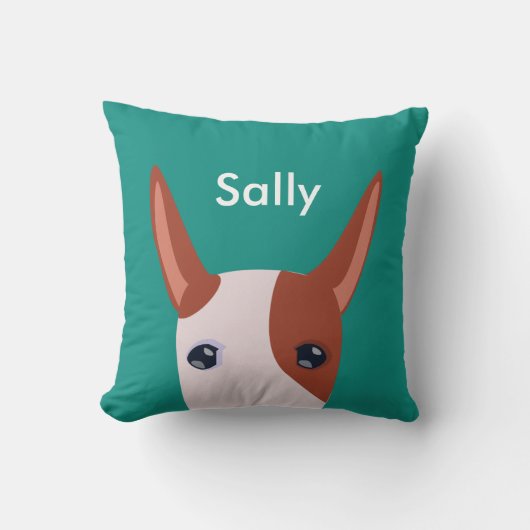 Gepersonaliseerd Podenco Ibicenco Hondengezicht Bl Kussen (Voorkant)