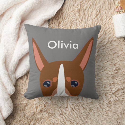 Gepersonaliseerd Podenco Orito Dog Face Light Grey Kussen (Deken)