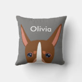 Gepersonaliseerd Podenco Orito Dog Face Light Grey Kussen (Achterkant)