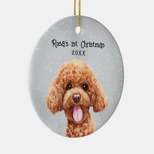 Gepersonaliseerd poedel keramisch Ornament (Rechts)