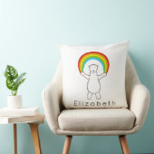 Gepersonaliseerd Polar Beer en Regenboog kussen (Stoel)